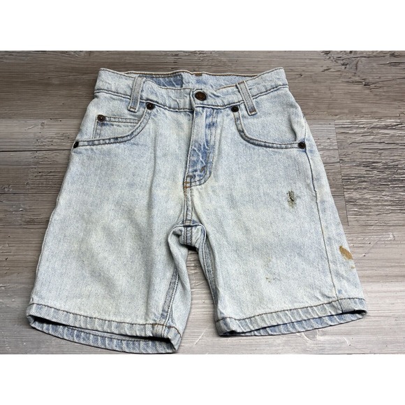 Levis Strauss Other - Vintage Levis 550 Boys Sz 5 Denim Jean Shorts Light Wash Relaxed Fit Distressed